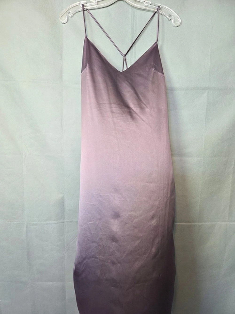 Vintage Grey Satin Midi Slip Dress Like New